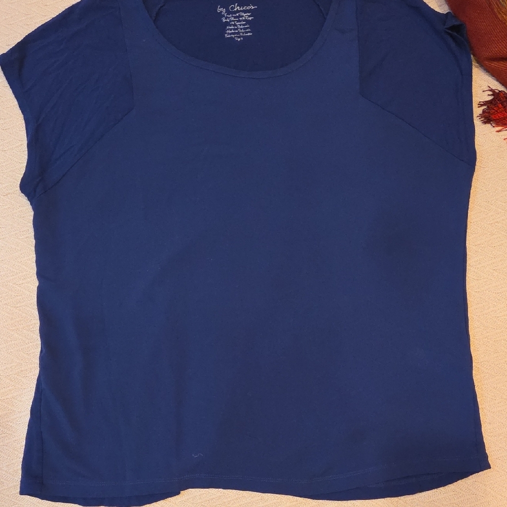 Chico's Navy Short Sleeve Tee